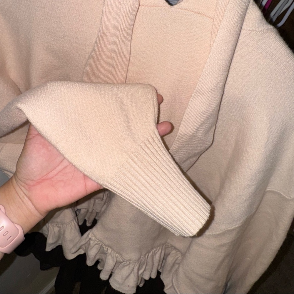 Zara Soft Ruffle Cream Knit Top - Picture 5 of 5